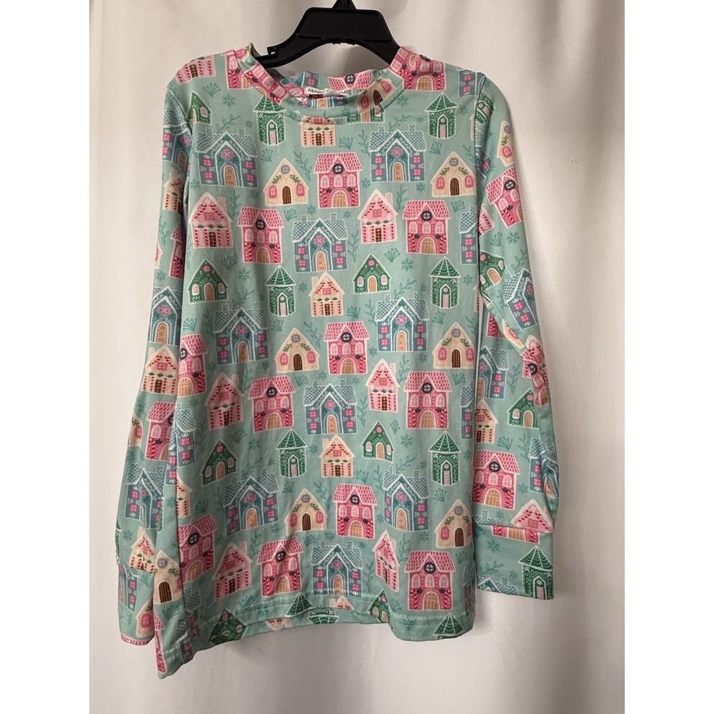 Mary Square Girls Pajama Set Size L 6-7 winter houses 2 piece G1